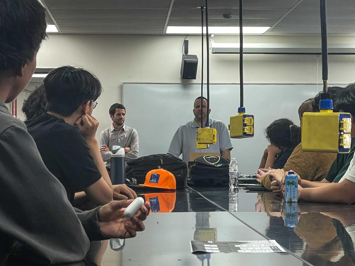 OCCC students are encouraged to ask questions as OG&E officials share information about job opportunities at the Oklahoma-based electric company.