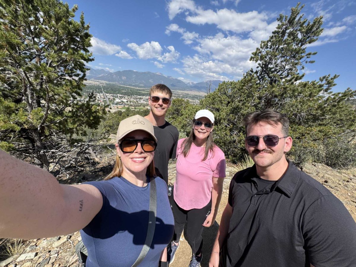 Arts, English and Humanities Dean Jennifer Fike (in pink) spends time with her family hiking in Colorado and enjoying the great outdoors.