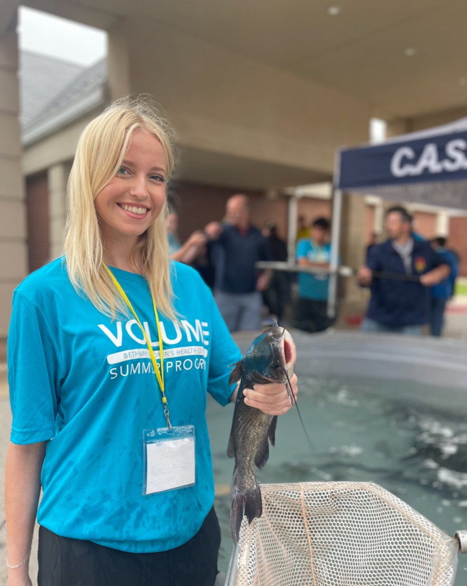 Lanie Selby, a concurrent student at OCCC who has been battling cancer, takes part in a special program organized by Bethany Children's Health Center for aspiring healthcare workers.